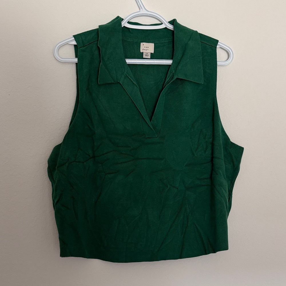 a new day Forest Green Sleeveless Blouse